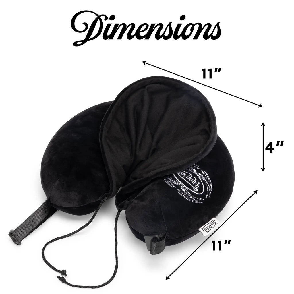 Pinstripe Hooded Memory Foam Travel Neck Pillow
