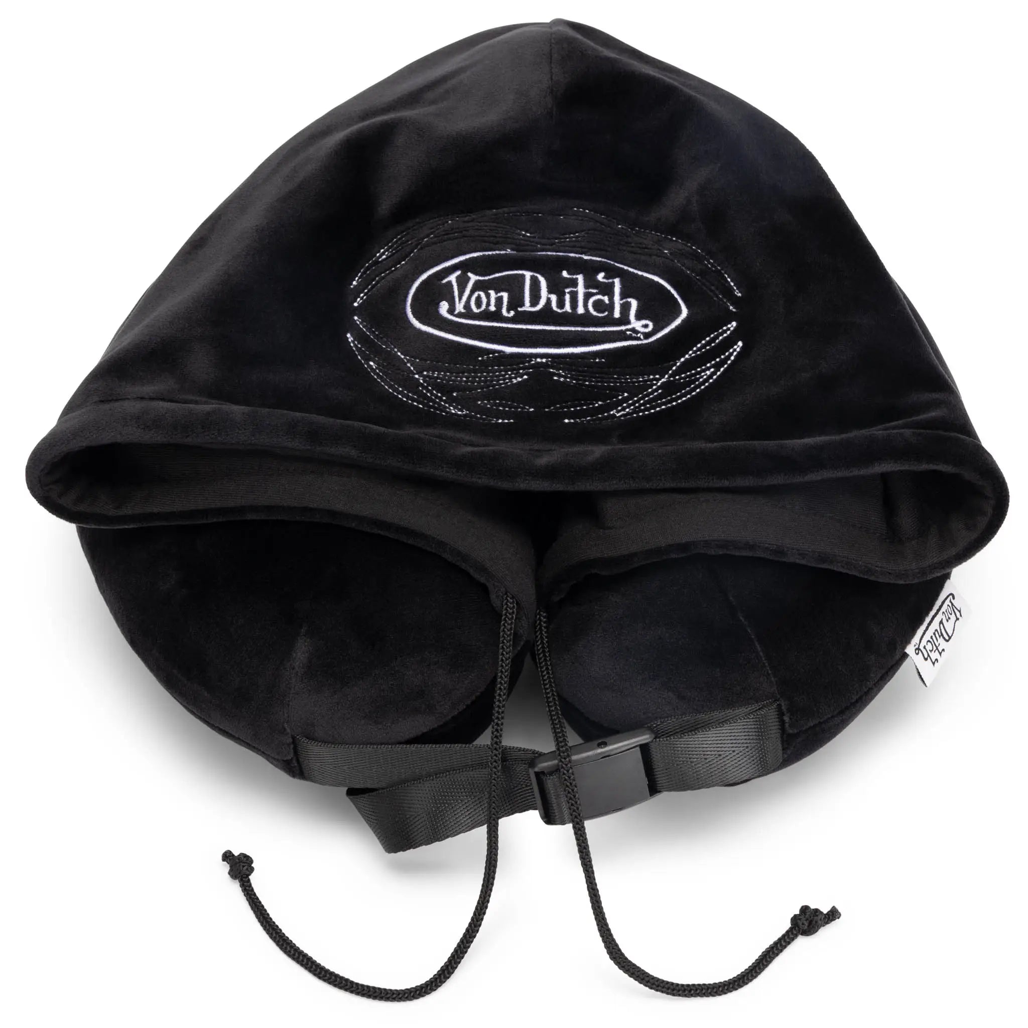 Pinstripe Hooded Memory Foam Travel Neck Pillow